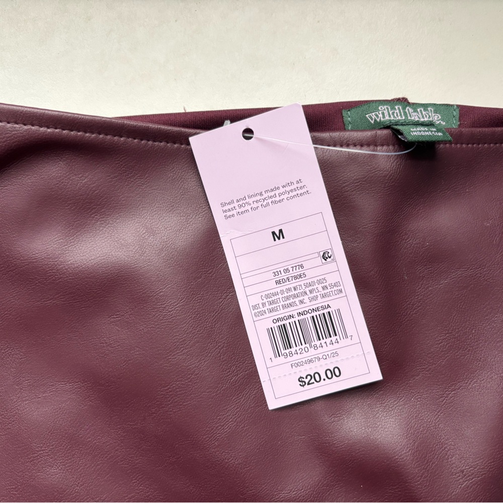 Wild Fable Burgundy Faux Leather Skirt